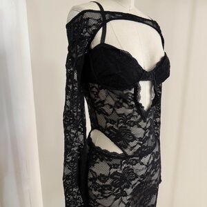 Elegant Black Lace Women Dress